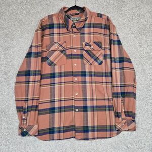 BURLEBO Flannel Shirt Men XL Button‎ Up  Sunset Canyon